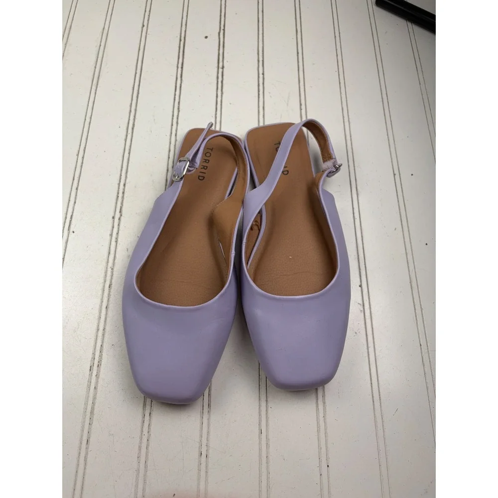 Torrid Lavender Purple Square Toe Slingback Flats Women's Size 9.5